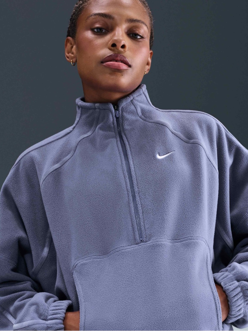 NWT Nike Women's One Therma-Fit Half-Zip Fleece Pullover Top